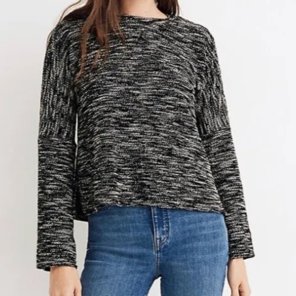 Madewell button shoulder light weight marbled sweater XS - Picture 12 of 13